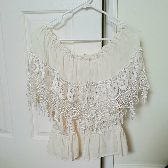 Stone Cold Fox Tops - Stone Cold Fox Off-Shoulder Lace Blouse Stone Cold Fox Tops - Stone Cold Fox Off-Shoulder Lace Blouse
